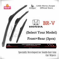 (Front+Rear 3pcs) Honda BRV Wiper Blade Set for (Select Your Model) BR-V MPV Car Window Wipers Bundl