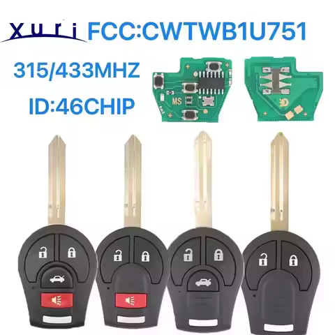 Xuri ID:46CHIP for Nissan keyless entry FOB transmitter HO0561-C993A car straight handle key.FCC:CWT