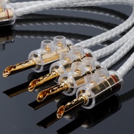 4pcs OCC Silver Plated Jumper Cable Audio Cable Banana Y plug Speaker Bridge Cable OCC Ampliter CD C