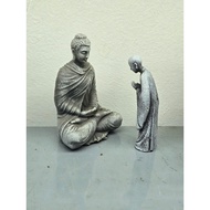 Combo Little monk worshiping Buddha (code 45, 2c)(stone powder composite material)(solution question