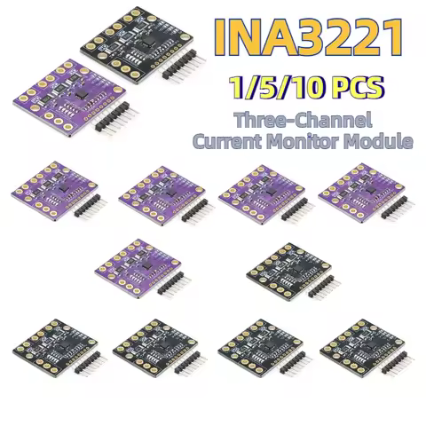1-10PCS I2C SMBUS INA3221 Triple-Channel Shunt Current Power Supply Voltage Monitor Sensor Board Mod