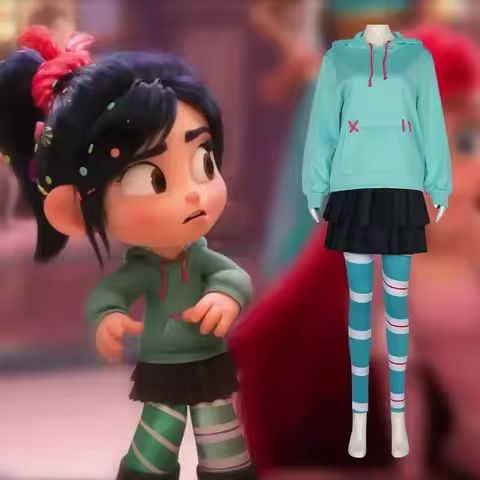 ABC123Wreck-It Ralph 2 Cosplay Costume Vanellope Outfits Kids Women Suits Halloween Costumesb;6'j,k.
