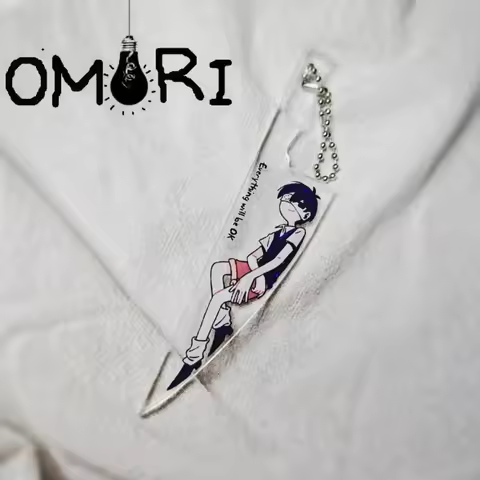 Game Omori Sunny Cosplay Keychain Transparent Acrylic Knife Pendant Keyring Key Chain Bag Ornament A