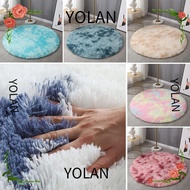 YOLANDAGOODS Plush Round Rug, Circle Round Ultra Soft Bedroom Carpet, Home Decoration Thick Anti-Ski