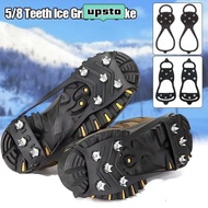 UPSTO 1 Pair Shoes Crampons, Universal Spike Ice Gripper Spike,  Anti-Slip 5/8 Teeth Snow Crampons F