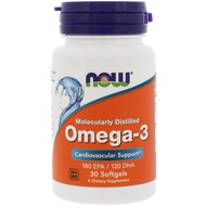 ✅ READY STOCK✅ Now Foods, Omega-3, Molecularly Distilled, 30 Softgels