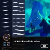 10 Procreate Brushes & Photoshop Aurora, Aurora Background, Aurora Sky Effect