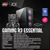 [ Powered by MSI ] JOI Essential R3 RTX3060 Gaming PC ( RYZEN 3 4100, 16GB, 512GB, RTX3060 12GB, W11