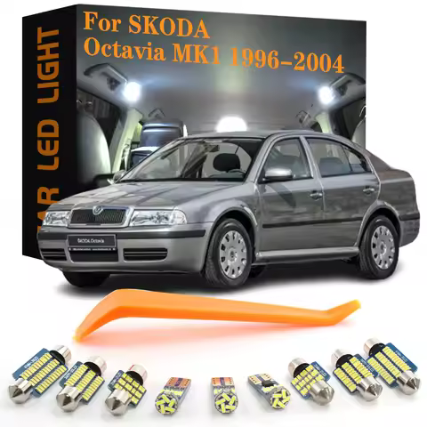 9pcs Car LED Interior Lights Canbus For Skoda Octavia 1 MK1 1U 1U2 1U5 Sedan Combi 1996 1997 1998 19