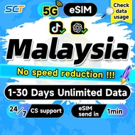Wefly Malaysia eSIM 5G 1-30 Days Daily 500MB-6GB Unlimited Data eSIM Malaysia SIM Card Celcom Digi