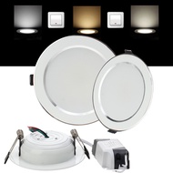 Ranpo 3 in 1 Light Color LED Panel Downlights Recessed Ceiling Lights 3W 5W 7W 9W 12W 15W 18W Lamp 85-265V + Driver RP0406