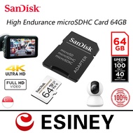 SanDisk High Endurance Memory Card 64GB Micro SD Card SDHC/SDXC Class10 TF Cards Speed up to 100 MB for Video Monitoring