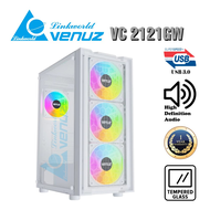 เคสคอมพิวเตอร์ ATX Venuz รุ่น VC-2122GB 2121GW มาพร้อมพัดลม RGB 4 ตัว ใส่ตอนน้ำได้ 360 มีประกัน