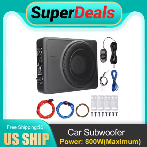【New】10 Inch 800W Car Subwoofer High Power Pure Bass Under-Seat Power Amplifiers Speaker 12 V for Ca