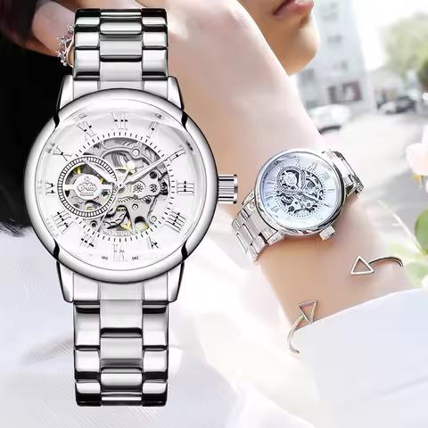 ORKINA Automatic Mechanical Women's Watch Top Brand Luxury Fashion Casual Leather or Stainless Steel