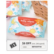RedMart Gentle Care Baby Wipes Travel Pack 3 x 20pcs