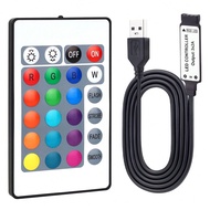 1 ชิ้น/2 ชิ้น รีโมทคอนโทรล 24 ปุ่ม เหมาะสำหรับแถบไฟทุกประเภท SMD2835 SMD3535 SMD5050 พร้อมตัวควบคุม 