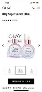 Olay Super Serum（玉蘭油超級精華液）。