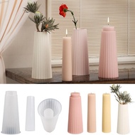 GB 2 Pcs Striped Vase Mold Pen Holder Silicone Mold Flower Container Resin Mold