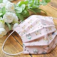 柴犬 粉紅色 手工立體口罩 可洗滌 日本製純棉二重紗布 成人