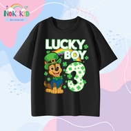 Lucky Boy 3 year old boy's birthday shirt – High quality cotton t-shirt, loose and comfortable form 