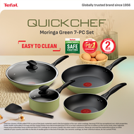 Tefal Quickchef 7pcs Set Moringa Green B957S7 Cookware Set Pans Kuali Periuk Fry Cook (FP20/24 SCP18
