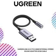 UGREEN USB-A 2.0 TO 3.5MM EXTERNAL STEREO SOUND ADAPTER 22CM CABLE