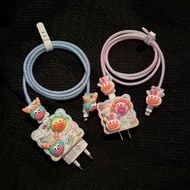 Pink Clown Costume Blue Cartoon Charger Case USB Cable Protector 20w 18w 35W