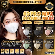 Medishield Medi 6D 2.0 10pcs Bundle Pack Duck Bill Mask Face Mask Duckbill  Face Mask Pelitup Muka Earloop Mask 4ply 4 layer Medical Mask 3D Mask Duckbill Mask (MDA Approved)