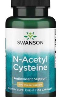 Swanson 100 膠囊裝 NAC 乙醯半胱氨酸 N-Acetyl Cysteine (保健提升肝腎﹑肺功能, 皮肌炎，牛皮癬) 600mg NAC，每日一至兩次。
