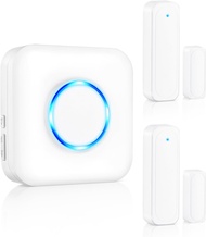 Door Chime Satisure Wireless Door Open Contact Sensor Alarm Chime with 600 FT Range 58 Chimes 5 Volu