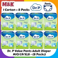 Dr. P Value Level 6 Pants Adult Diaper M10/ L9/ XL8 - (8 Packs)