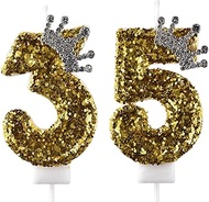 AOOLADA 35 & 53 Birthday Candle, 35th & 53rd Cake Candles, Number 35 & 53 Birthday Candles for Cake 