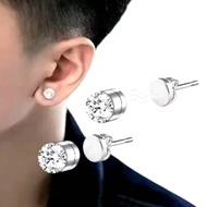 SILVER GEM MAGNETIC PIERCING EARRINGS. CAN USE MAGNET OR PIERCING MAGNETIC EARRING