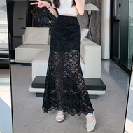 Lace Skirt Long Skirt A-Line Hem Skirt [CODE: MN997R2026 ]