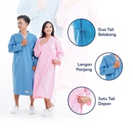 LINCURT - Unisex Long Sleeve Plain and Patterned Patient Kimono Pajamas Hospital Gown