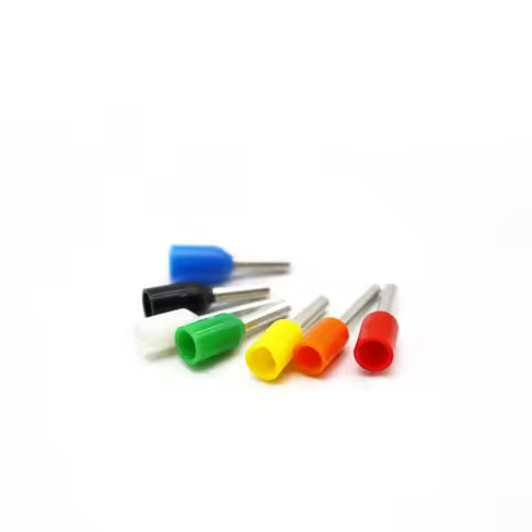 100pcs E0506 E0508 E7508 E1008 E1508 E2508 Insulated Ferrules Terminal Block Cord End Wire Connector