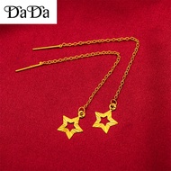 Spot second saudi gold 18k pawnable legit five-pointed star earrings female gold earrings