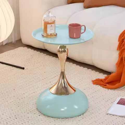 Light Green Sleek Hourglass Side Table Glossy Finish amp Metallic Base Contemporary Accent End Table