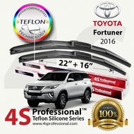 Toyota Fortuner 2005-Present 4S Professional™ Teflon Silicone Series Wiper Blades (1 pair) - 1 Year