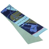 藍色 絲綢 Clic Clac a Pois Maxi Twilly 絲巾【HERMES 愛馬仕】