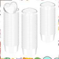 100 Pcs 2.4 Oz Valentine'S Day Heart Shaped Containers Plastic Box with Lids Reusable Small Portion 