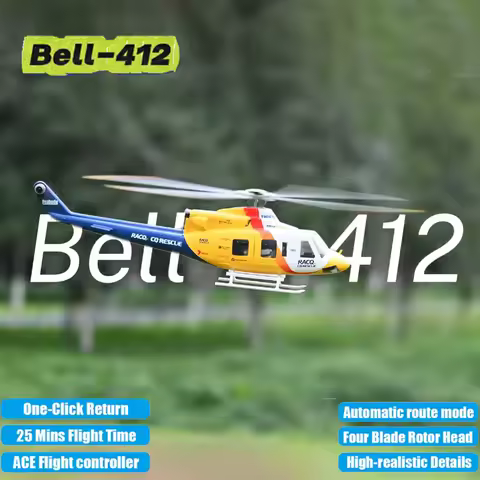 FLYWING Bell 412 scale Helicopter 1:16 6CH helicopter Brushless Motor bell412 rc helicopter 470 size