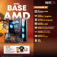 iHAVECPU คอมประกอบ BASED5AMD-09 AMD RYZEN 5 7600 3.8GHz 6C/12T / ONBOARD Radeon™ Graphics (อัพเกรดการ์ดจอติดต่อ ADMIN) / ASUS PRIME B650M A WIFI / KINGSTON FURY BEAST x iHAVECPU 16GB (8x2) DDR5 5200MHz BLACK / SAMA GZS BLACK (ATX)