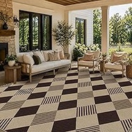 JTJ Washable Diamond 8x10 Grid Area Rug