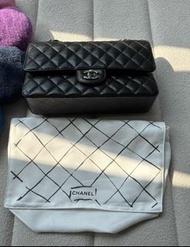 Chanel Classic Flap CF 23 Small Cavier Bag 香奈兒 口蓋 翻蓋 荔枝皮 黑銀 包 袋