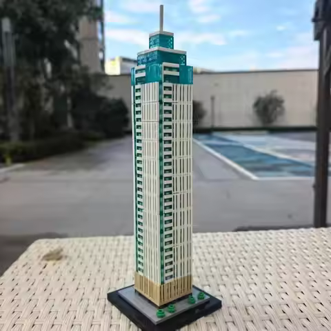 Dutch Landmark MOC Building Brick Rotterdam Coastal City European Residential Skyscraper Desktop Dis