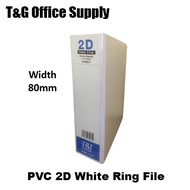 [80mm] PVC 2D White Ring File / A4 File / Fail Putih (80mm)