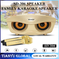 【SG READY STOCK】 SD306 Dual Wireless Microphone Bluetooth Speaker Mobile Wireless Karaoke Speaker KTV Stereo Mic 20W Wireless Stereo Speaker Set