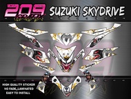 Suzuki Skydrive decals sticker Laminated